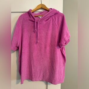 Pink Terry Cloth short sleeve Hoodie XL